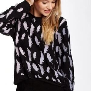 Wildfox Pillow Fight Feather Sweatshirt Sweater Slouchy Pullover Top